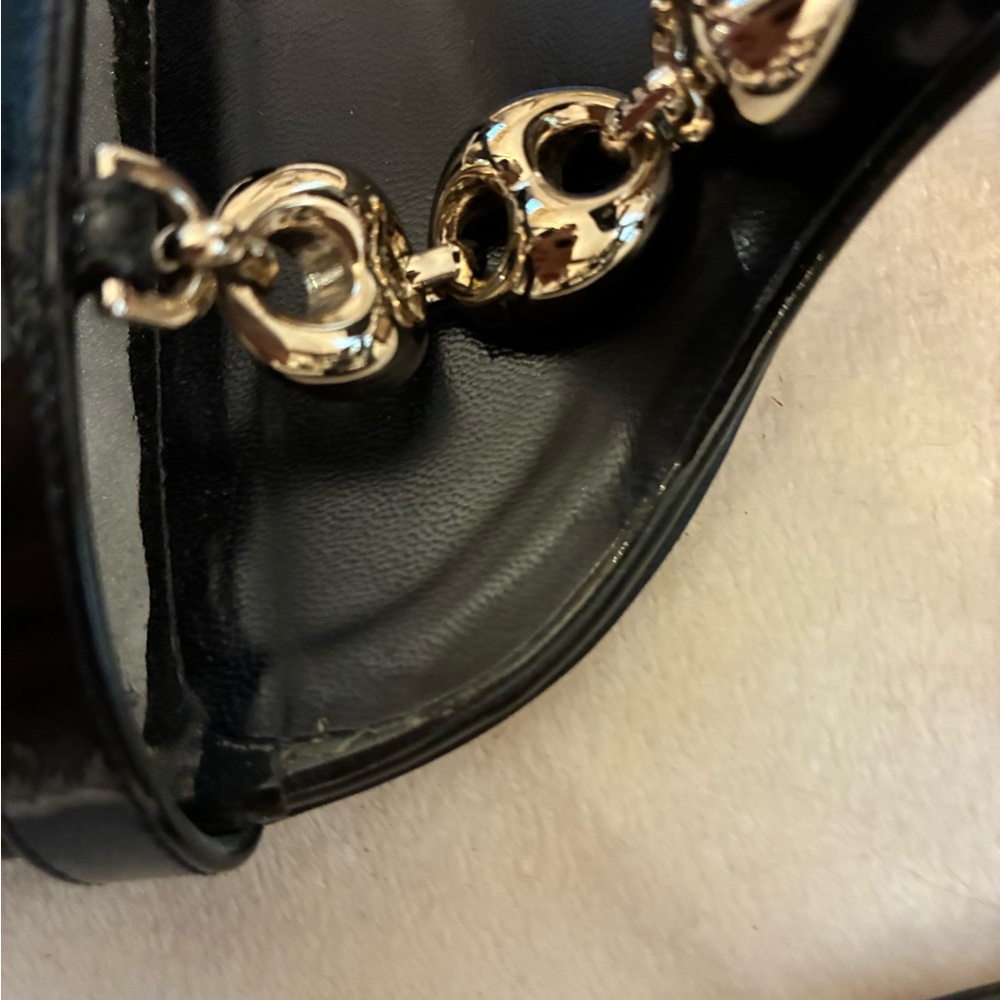Elegant Gucci Black High Heel Gold Chain Detail and Ankle Strap. EUC. 7.5 - Picture 14 of 16